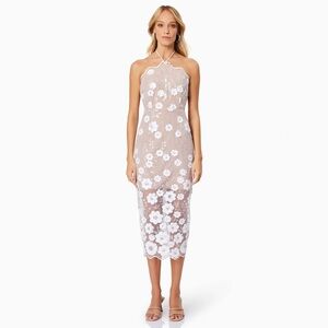 Elliatt Elodie Midi Cocktail Dress in White, NWT, Small